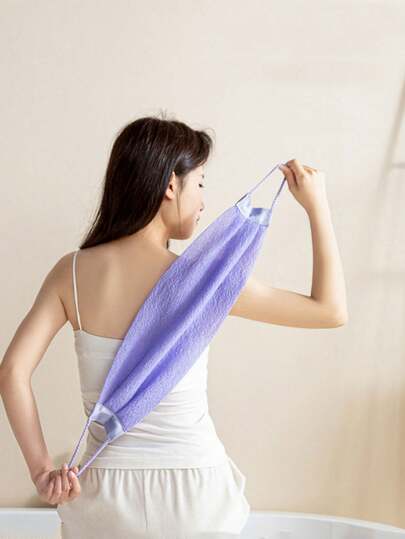 1个抽绳去角质丝瓜络，背部磨砂刷，强力清洁，男女通用