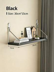 1pc No-Drill Wall Mounted Shelf, Bedside Hanging Rack, Living Room Wall Mounted Projector Router Bookshelf - White - View 5