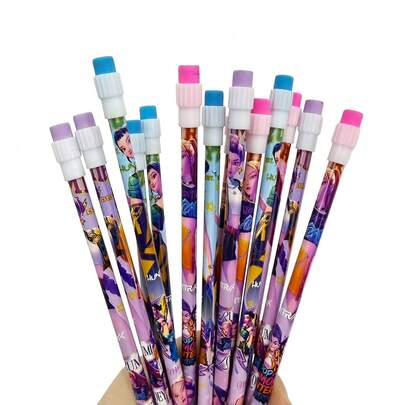 5pcs/6pcs K-POP Series Pencils With Erasers, K-POP Peripheral Stationery Supplies