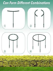 Garden Plant Support Stakes Plastic Semi-Circular Ring Cage Flower Pot Climbing Flower Rack Peony Flower Stand, Green Plastic Plant Cage And Support - Multi-Layer Double-Layer Garden Flower Rack, For Climbing Vines, Christmas Cactus, Pothos - Anti-Leaf Drop Protection, Plastic Orchid And Sunflower Support Rods - Anti-Fall Plant Support, With Green Crab Claw Design, Suitable For Indoor And Outdoor Garden Plant Care, Garden Plant Support - Plant Support - View 11
