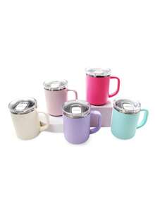 1 chiếc, cốc du lịch bằng thép không gỉ 480ml có tay cầm, lớp vỏ trong bằng nhựa PP 304, nắp bấm. - Nhiều màu - Xem 8