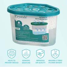 Crystals 10PCS Dehumidifier Moisture Absorber Damp Trap – Mould & Mildew Remover For Home, Wardrobe, Bathroom, Van & Car – Disposable Humidity Control Containers - Light Grey - View 3