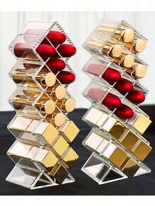 Acrylic Lipstick Storage Box, Multi-Compartment Transparent Makeup Organizer Rack - View 7