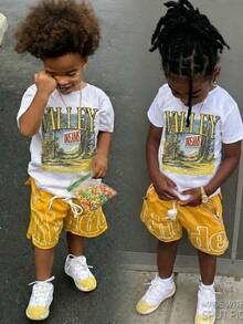 Boys' Cotton Round Neck T-Shirt, Casual And Comfortable Spring And Summer Short-Sleeved Printed Top - 白色 - 查看 1