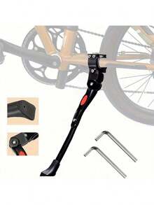 1pc Adjustable Bicycle Stand With Sturdy Pedal - Heavy Duty Black Frame, Tool-Free Assembly, Stable Base Suitable For Mountain/Road Bikes - Space-Saving Indoor/Outdoor Storage, Durable Painted Surface (Suitable For Apartment, Garage, Patio) - Multicolor - View 11