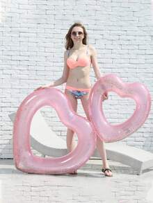 1 pieza Anillo inflable de natación transparente con forma de corazón, adecuado para adultos, fiesta en la piscina y ocio en la playa, regalo para despedida de soltera, decoración de boda, esenciales de playa, accesorios de playa, flotador de piscina - Donación de amor - Ver 5