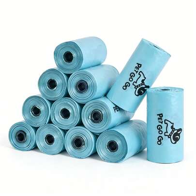 1/4/8/18 Rolls 1.3 Inch Thick Silky Dog Waste Bags, Leak-Proof, Easy To Use, Odor-Proof, Thicker Design, Coffee Scented, Suitable For Walking Dogs, Cat Litter Boxes And Home Cleaning