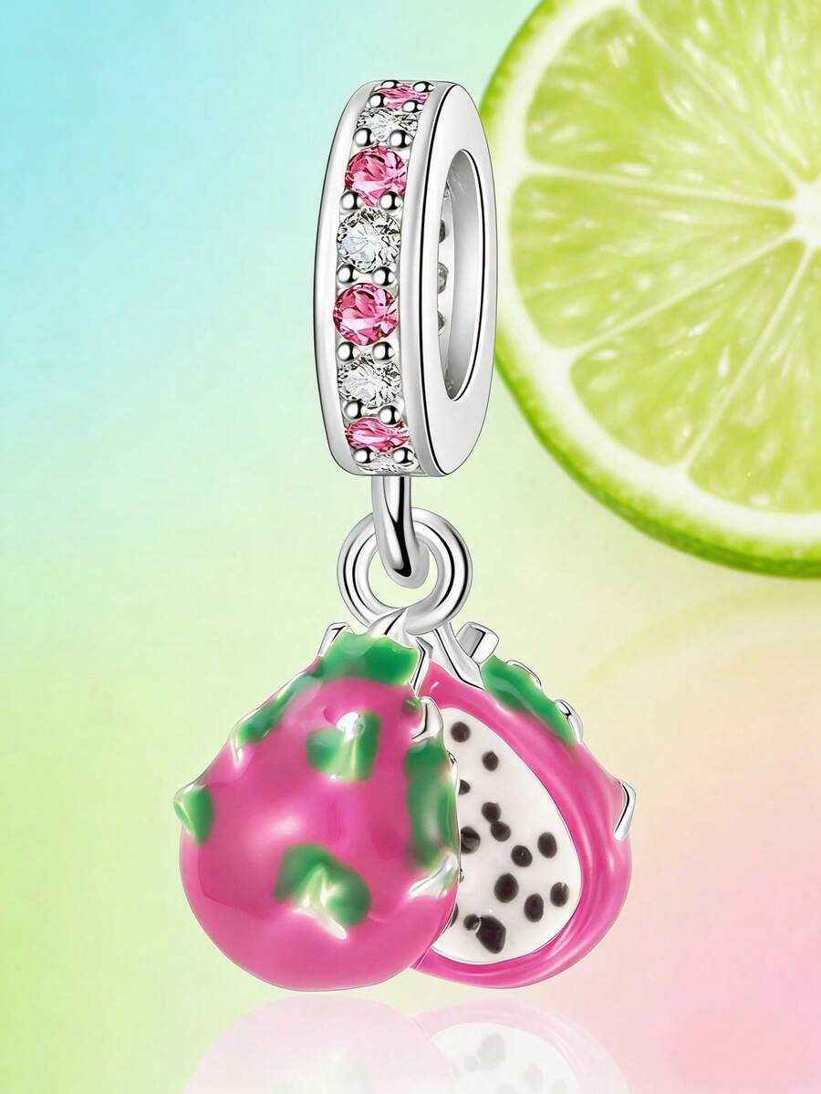 1 pièce Pendentif délicat et en perles de pitaya, bracelet polyvalent DIY, collier cadeau - Multicolore - Voir 1