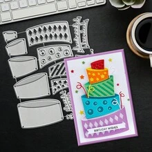 Creative Cake Dies, DIY Scrapbooking Album And Embossing Stencil, Greeting Card Making Tool, Card Paper Cutting Crafts ,Gift Card Making Template Die Cuts. - Silver - View 3