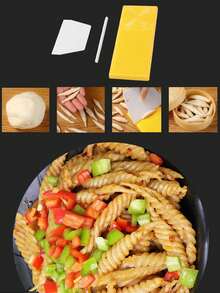 3件套意面和面条制作套装，多功能面条工具，DIY意面和面条模具，手动厨房面条机，土豆饺子机，面条小工具，实用厨房小工具，适用于制作意面、通心粉、面条，DIY面条，手工艺品，厨房用品，烹饪用具，家居装饰，适合作为送给父母、女士、男士的礼物 - 彩色 - 查看 7