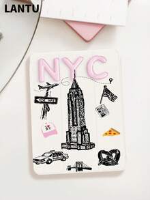 1个旅行旅程建筑字母印花平板电脑保护套，兼容苹果10.2英寸/11英寸（2020/2021款）、（A16）11英寸第11代（2025款）、第9/10代、Air 4代（10.9英寸）、Galaxy Tab S6 Lite 10.4英寸，防摔，带笔槽，支持睡眠/唤醒功能，浪漫礼物 - 彩色 - 查看 2