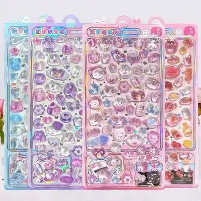 3D Embossed Crystal Stickers, Sweet Candy Stickers, Handmade DIY Decorative Stickers, Handmade Photo Album, Fridge Diamond Stickers