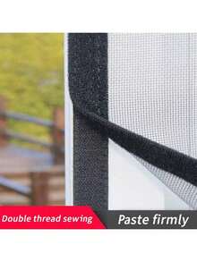 家用窗户防蚊纱窗，易用自粘可拆卸窗纱，带魔术贴，无需钻孔，灰色网面配黑色包边 - 灰網黑邊紗窗 - 查看 7