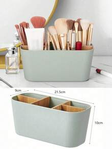 1 pieza Soporte de bambú para 5 cepillos de dientes, organizador de tocador de baño para cepillo de dientes eléctrico, pasta de dientes, maquinilla de afeitar y talla grande, decoración de baño del hogar, decoración de vuelta al colegio - Multicolor - Ver 14