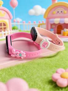 2件装儿童可爱动物系列LED数字手表手环，显示时间、日期、秒表功能，适合作为返校、生日、圣诞节礼物赠送。 - 彩色 - 查看 3