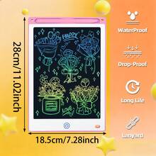 8.5 Inch Kids Electronic Drawing Tablet, No Blue Light, One-Key Erase, Reusable Drawing Board, Suitable For 3-8 Years Old Children, Text Enlightenment, Learning Toy, Express Imagination, School/Party Gift, Best Choice - Pink - View 8