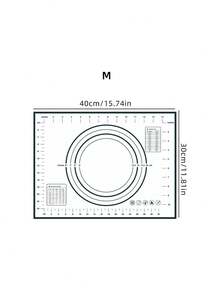1 件装黑色硅胶揉面垫，带刻度，超大不粘糕点垫，防滑擀面垫，适用于厨房烘焙 - 黑色 - 查看 6