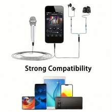 1 micro mini 3.5mm, micro hát cầm tay dùng để thu âm giọng nói, phỏng vấn, karaoke, chơi game, hội nghị video, phát trực tiếp, tương thích với điện thoại thông minh, máy tính xách tay, máy tính bảng - Không cần pin, hợp kim nhôm, âm thanh chất lượng cao, khử tiếng ồn, đa chức năng, thiết kế thời trang, cắm là dùng, phụ kiện âm nhạc, phụ kiện nhạc cụ, quà tặng sáng tạo/quà tặng tiệc tùng/quà sinh nhật/quà tặng âm nhạc/quà tặng bạn gái/quà tặng bất ngờ - Nhiều màu - Xem 2