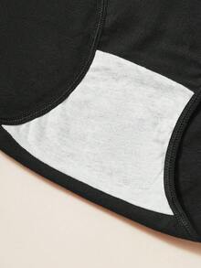 4条装黑色高腰舒适百搭简约女士三角裤 - 黑色 - 查看 6