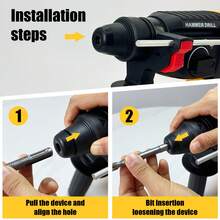 SDS-Plus Hammer Drill, 21V Brushless Cordless SDS Hammer Drills, 4000mah 4.0Ah Lithium-Ion Battery Powered, 4.0A Fast Charger, 4 Modes, Rotomartillo For Concrete, Heavy-Duty Wireless Charging Electric Pick, Christmas Gifts - US A Type Plug(110-127V) - View 7