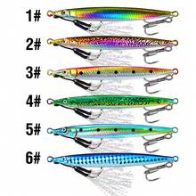 6Pcs Casting Lure Laser Metal Jig Printed Fast Sinking Jigging 14G-45G Artificial Bait Hard Bait With Sharp Hooks For Boat Fishing - Multicolor - View 3
