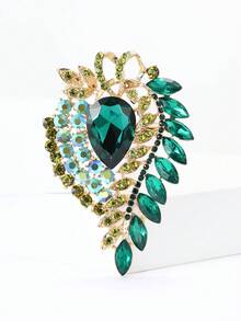 优雅水钻花朵胸针，男女通用，奢华水晶玻璃别针，宴会珠宝，服装配饰/朋友聚会徽章，新款礼物 - 大號玻璃(0087) - 查看 18