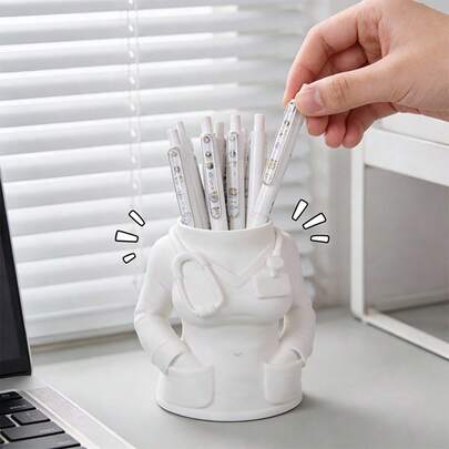 Creative Doctor's White Coat Shaped Pen Holder - Desktop Organizer With Stethoscope Decor, Nursing/Medical Staff Office Supplies Storage, Ins Style High-Quality Pen Cup, Hospital Desk Decor, Doctor's Day Gift