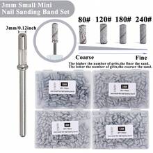 50/100pcs/Box Mini Nail Files, 3mm Mini Nail Sanding Rings (80# 120# 180# 240#), Electric Nail Grinder Bits, Manicure Accessories Tools, Cuticle Remover - Silver - View 1