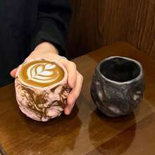 Personalized Ceramic Cup, Creative Cocktail Cup, High-Quality Small Cup, Retro Design Water Cup - Multicolor - View 6