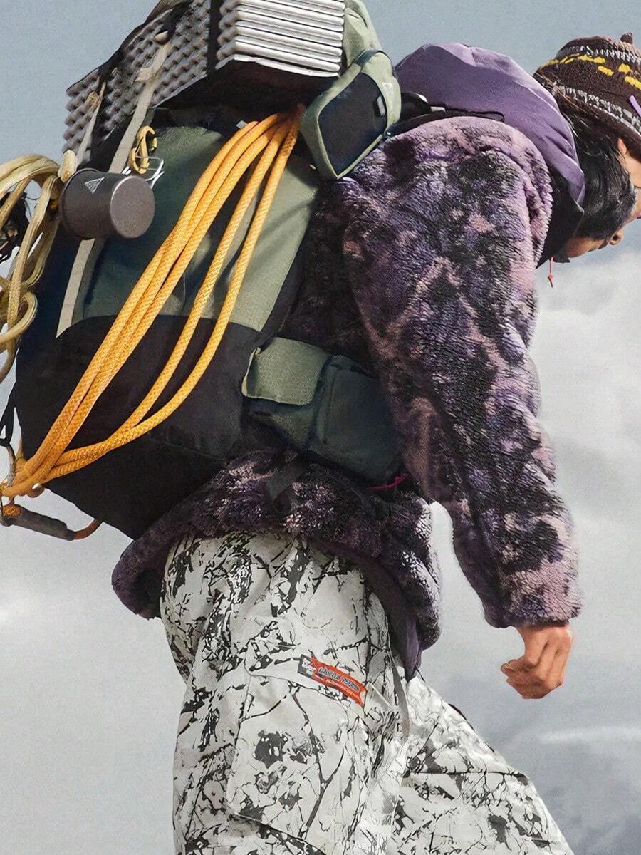 Nike ACG Series Canwell Glacier Comfortable Soft Loose Stand Collar Fleece Jacket Men's Dark Purple - Dark Purple/black - View 1