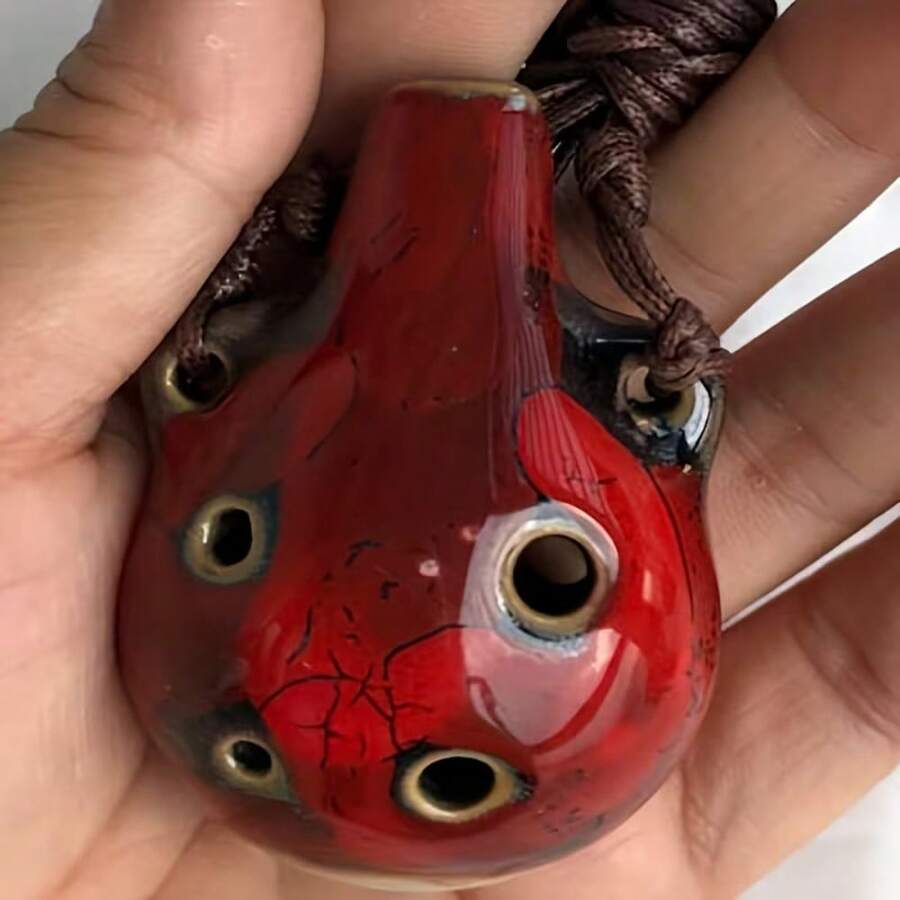 1个六孔陶瓷陶笛 - 复古迷你六孔陶瓷陶笛,便携式迷你乐器,配有可调节挂绳,颜色可选紫色/红色/绿色/蓝色/黄色,小巧轻便,便于携带和存放,有助于缓解压力、放松身心,具有传统文化底蕴,色彩丰富,手工制作,表面涂漆。 - 彩色 - 查看 1
