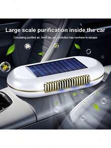 Automatic Car Air Purifier, Solar-Powered Vehicle Air Cleaner, Automatically Operates After Turning On, Achieves Optimal Purification In 5-7 Days. Vibration Sensor Activates At Parking, No Replacement Required, High-Efficiency Solar Panel, Built-In Lithium Battery, Lasts 10-15 Days On Full Charge With Solar Recharge - A - View 11
