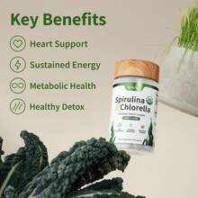 Spirulina Chlorella Complex - Natural Dietary Capsules - 30 Servings - 1 chai - Xem 3