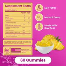 KITTYQUEEN Slippery Kitty Feminine Probiotic And Moisture Gummies, Pineapple Flavor, Women's Probiotic Gummies For Vaginal Health, PH Balance, Odor Control, Flora Support And Moisture Boost, 60 Count Vitamins Supplements Chlorophyll Creatina Monohidratada Vitamins Probiotics For Women Protein Powder Quick Ship Items  Creatina Colageno - 60抽 - 查看 3