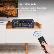 Amplificador de Audio Potencia Bluetooth 5.0, 2 Canales 40 W,Amplificador Estereos Casa y Auto(Max 600w),Hi-Fi Integrado12v/5a,Con Entrada Micrófono,Apoyo Mp3/Usb/Sd/Fm - por defecto - Ver 5