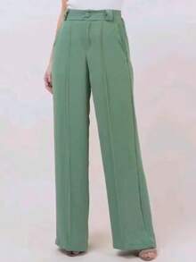 Women's Duna Wide-Leg Pants With Premium Fabric Lining. - Mint Green - View 5
