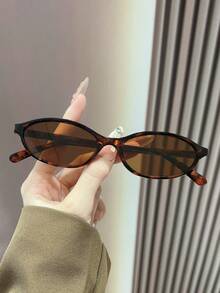 2 Pairs Women's Oval Small Frame Retro Fashion Glasses, High-End Street Photography Style Multifunctional Glasses, Suitable For Various Occasions - Multicolor - View 9