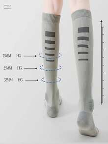 1双女士长筒压缩袜，专业跑步、运动、健身、骑行、羽毛球腿部压缩袜 - 彩色 - 查看 4