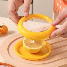 柠檬家庭套装手动榨汁机和密封储物盒 - 通用柠檬橙子柑橘水果榨汁机 - 彩色 - 查看 7