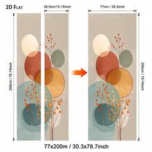 1/2pcs Modern PVC Door Sticker For Tenants - Removable Peel-Off Privacy Film, Abstract Round Pattern, Glossy Vinyl Decorative Sticker For Doors, Partitions, Panels - Easy To Apply, Leaves No Residue, 2D Flat Design - Style 1 - View 8
