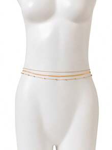 1条简约优雅的金色多层腰链，时尚百搭，适合各种节日、音乐节、派对、宴会、舞会等场合，也是送给朋友的绝佳礼物。 - 金色 - 查看 2