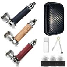 9-Piece Set - Portable Tobacco Pipe Set, Made Of Metal, Durable Short Wood-Grain Pipe, Comes With An Elegant Gift Box, Ideal Birthday/Anniversary Gift For Men, Fathers, And Husbands - Suitable For Travel And Daily Use, Perfect For Tobacco Enthusiasts. - 印花款 - 查看 7