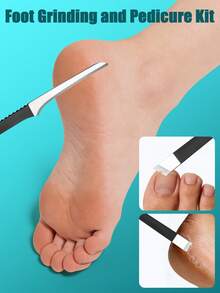 7pcs Professional Thick Nail Embedded Nail Treatment Set, Stainless Steel Material, Includes Large Nail Clipper, Nipper, Foot File, Cuticle Pusher, Nail Brush And Other Tools, Suitable For Thick, Hard Nails, Ingrown Nails And Daily Foot Care, Sharp And Durable, Easy To Clean, Meeting Family And Personal Manicure And Pedicure Needs - Multicolor - View 5