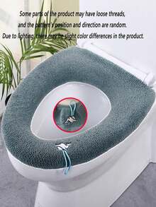 Toilet Seat Cover, Thickened Plush Toilet Seat With Handle, Suitable For All Seasons, Warm And Fashionable - Multicolor - View 15