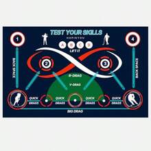 Field Hockey Training Mat - 63" X 39" 5ft 3in X 3ft 3in Indoor Outdoor Practice Mat With Non-Slip Backing - Field Hockey Practice Equipment For Drills And Ball Control - Cool Field Hockey Gifts For Her Him And Young Athletes - Blue White Orange - View 8