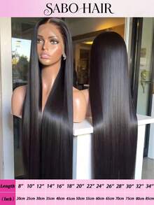 13x6 13x4 全前额高清蕾丝假发，隐形高清蕾丝前额假发，200% 密度混合发，预先拔毛漂白发结，直发混合假发，5x5 预剪裁无胶即戴即走，女士款，28 英寸预拔毛高清蕾丝前额假发，带婴儿发，自然黑 - 自然色&黑色系 - 查看 28