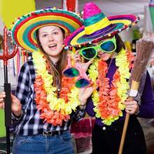 1pc Mexican Straw Hat, Independence Day Festival Hat, Large Wide-Brimmed Hat, Fabric Hat, Party Headwear - Multicolor - View 4