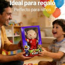 Mascota Oficial Mundial 2026 México United States Canada: Peluche de Colección Alce de Canadá con Caja de Regalo de Lujo, Llavero Temático y Stickers - Set de Souvenir de Fútbol Premium para Fans y Niños - Rojo - Ver 3