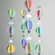 Bộ 1 đồ trang trí treo trần hình mây và bóng bay 3D, dây trang trí trần nhà bằng giấy có thể tùy chỉnh dài 118 inch, bao gồm 9 chiếc khinh khí cầu, hoa giấy hình trái tim và mây để trang trí tường, dải trang trí treo hình trái tim 3D cho đám cưới, dây trang trí tiệc bằng giấy, đồ thủ công bằng giấy dày bền chắc, thích hợp cho đám cưới, lễ đính hôn, tiệc sinh nhật, trang trí lớp học, trang trí phòng, sinh nhật lần thứ nhất, sinh nhật lần thứ 18, tiệc tiết lộ giới tính, lễ tốt nghiệp, Ngày Valentine. - Nhiều màu - Xem 6