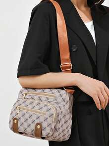 韩版高品质外套，袖口采用弹性设计，腋下饰有格纹图案，牛津布面料，适合中老年女性时尚穿着。妈妈包。 - 彩色 - 查看 7